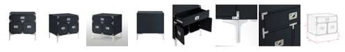 INSPIRED HOME Marco Lacquer Metal Leg Nightstand